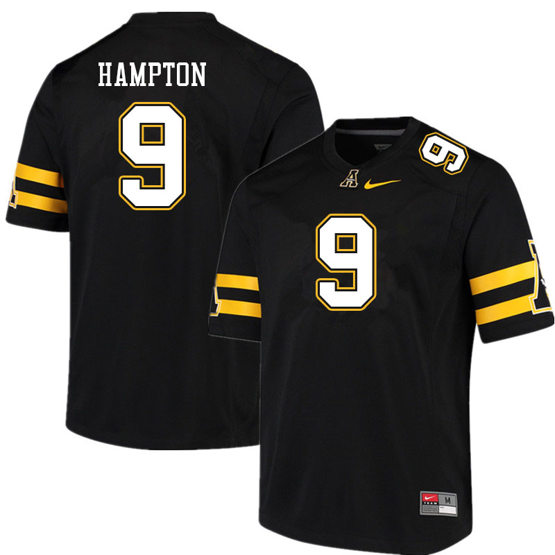 Men #9 Nick Hampton Appalachian State Mountaineers College Football Jerseys Sale-Black